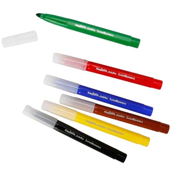 Carioca 40568 Yıkanabilir Jumbo 6 Renk Keçeli Kalem