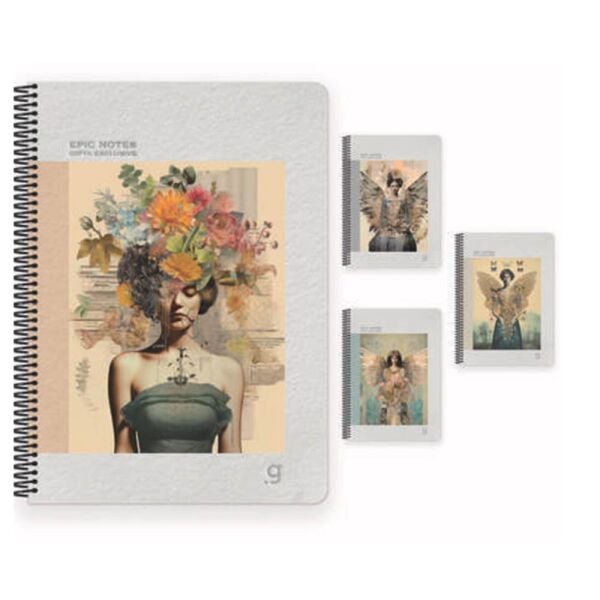 Epic Notes 17x24 80 Yaprak Kareli Karton Kapak Spiralli Defter 7398