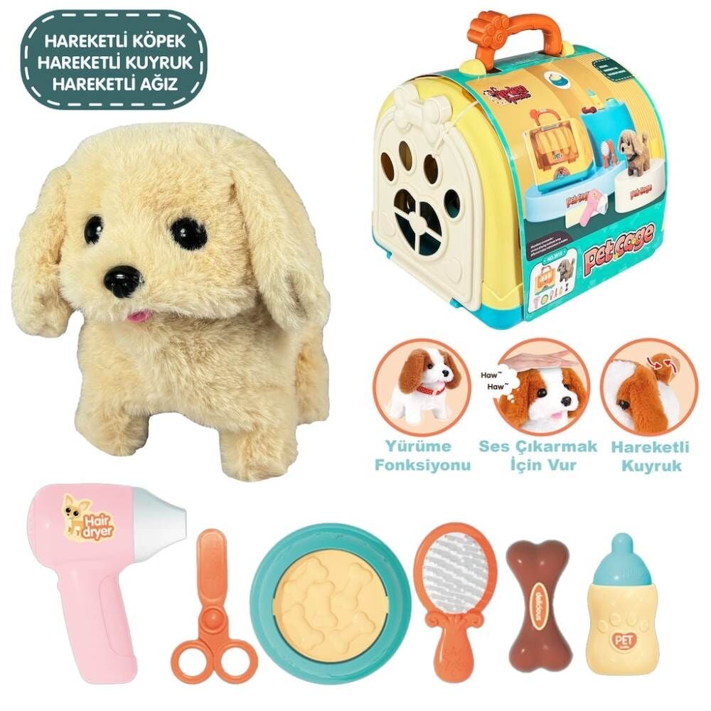 Taşıma Çantalı Hareketli Pilli Köpek Set Pet Shop 3651