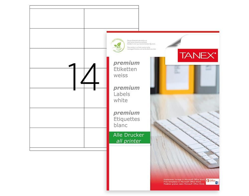 Tanex Tw-2614 105X40 mm  Laser Etiket 14 lü