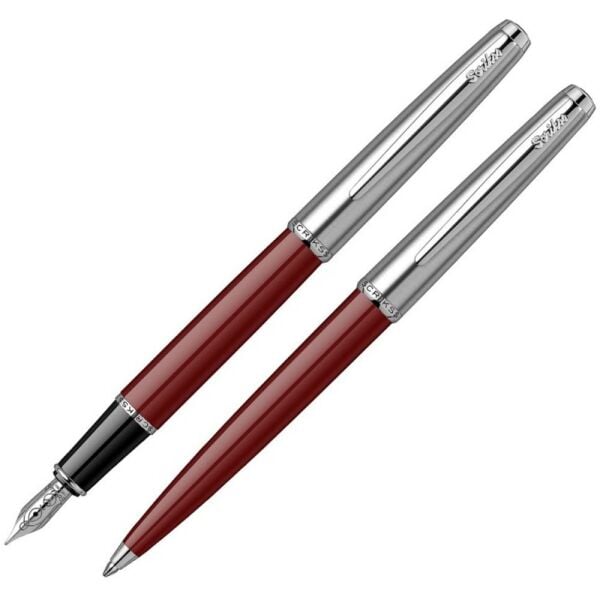 Scrıkss Dolmakalem+Tükenmez 78 Bordo Lüks Kutu