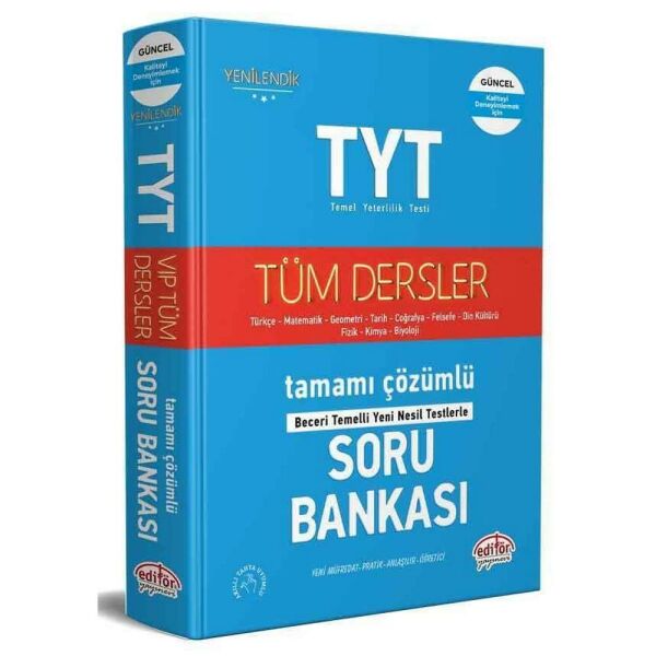 Editör TYT Tüm Dersler Soru Bankası Vip Mavi Kitap