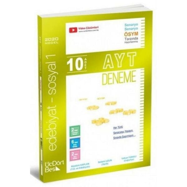Üçdörtbeş AYT Edebiyat Sosyal 1 Ösym Tarzında Hazırlanmış 10 Deneme