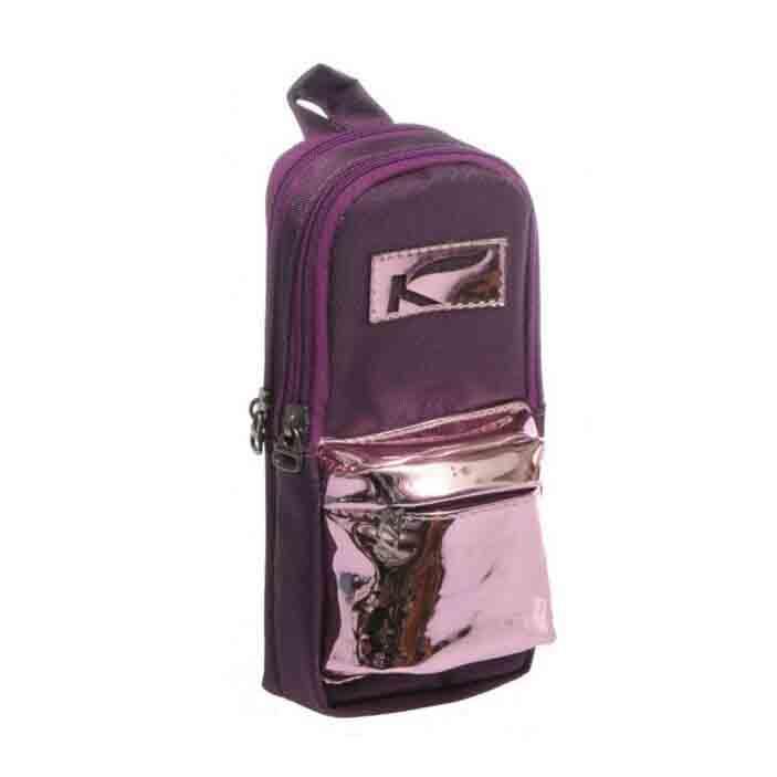 Kaukko K2125 Bright Aynalı Mor Kalem Çantası