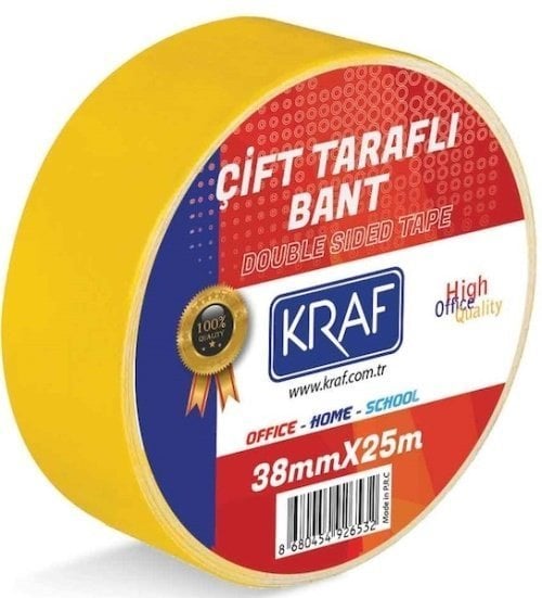 Kraf Çift Taraflı Bant 38 mm x 25 mt 2538G