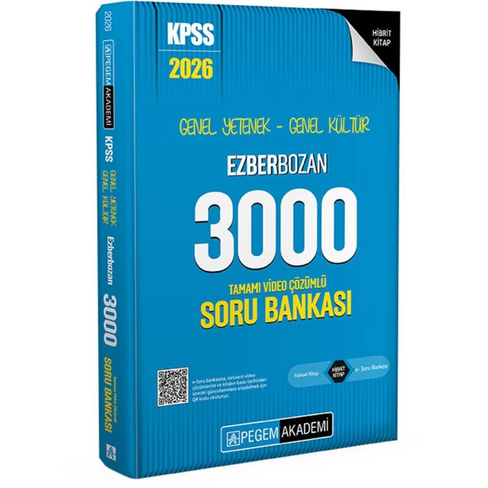 Pegem 2026 KPSS GY GK Ezberbozan 3000 Tamamı Çözümlü Soru Bankası