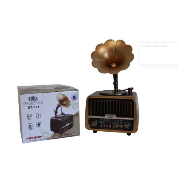 Everton Rt-601 Gramafonlu Bluetooth Fm-Usb-Tf-Aux  Şarjlı Nostaljik Radyo