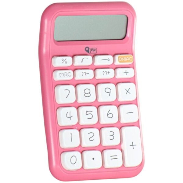 Pin 116P 12 Hane Masa Üstü Pembe Hesap Makinesi