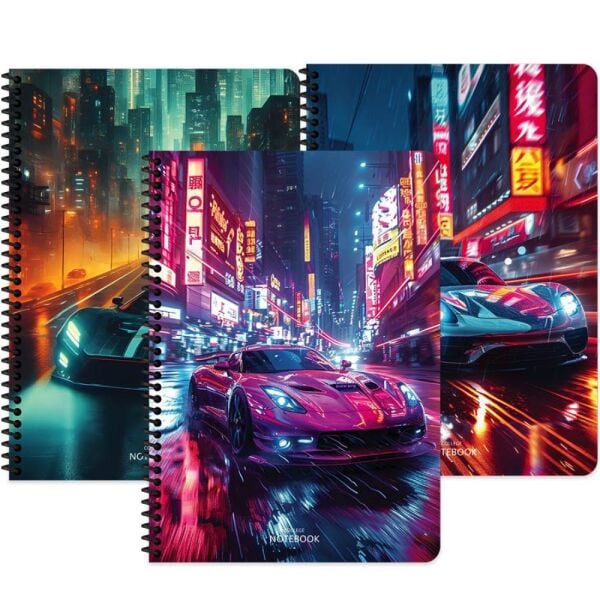 Arabalar A4 80 Yaprak Kareli Karton Kapak Spiralli Defter 387312