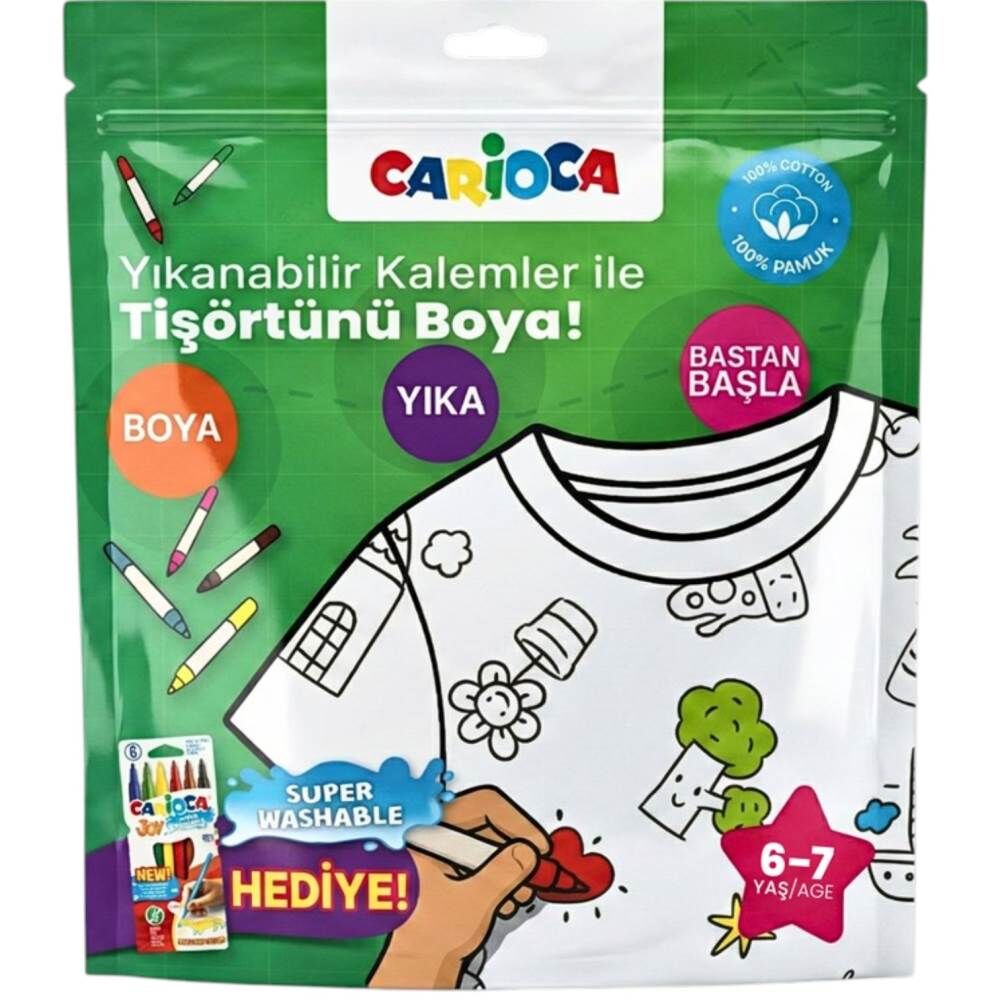 Carioca LN-80008 Boyanabilir Tişört 6-7 Yaş