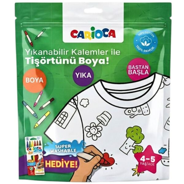 Carioca LN-80006 Boyanabilir Tişört 4-5 Yaş